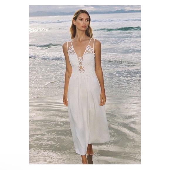 Reiss Dresses & Skirts - New! REISS Crochet Lace Midi Dress in White